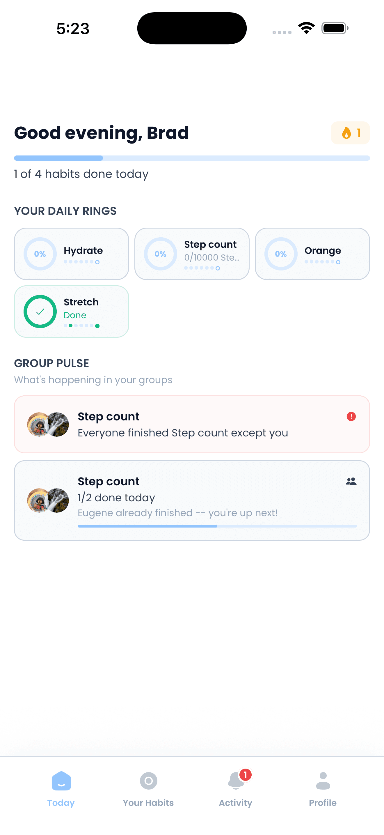 Wavera app home screen